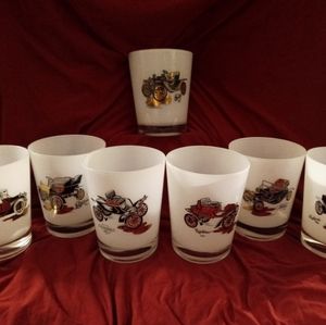 12 Oz frosted tumblers. Classic Car Collectables.